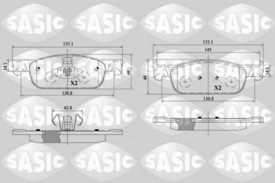 6214037 SASIC Комплект тормозных колодок, дисковый тормоз