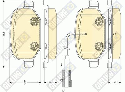 6118811 GIRLING Комплект тормозных колодок, дисковый тормоз