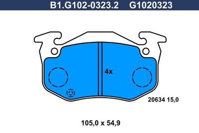 B1G10203232 GALFER Комплект тормозных колодок, дисковый тормоз
