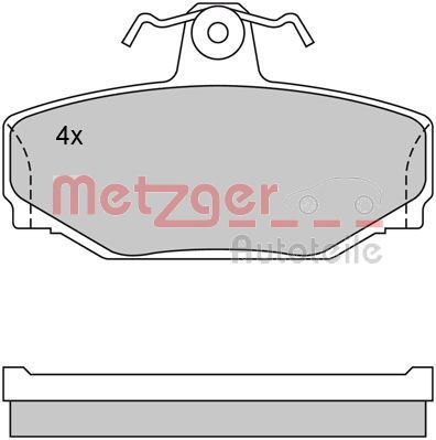 1170074 METZGER Комплект тормозных колодок, дисковый тормоз