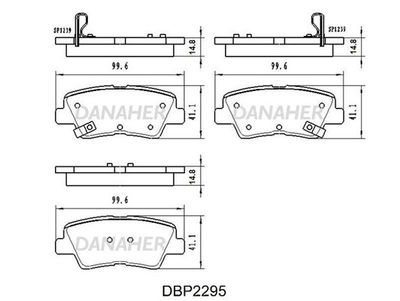 DBP2295 DANAHER Комплект тормозных колодок, дисковый тормоз