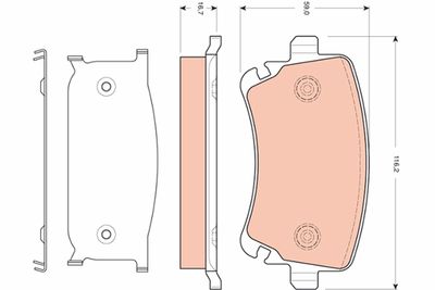GDB1661 TRW Комплект тормозных колодок, дисковый тормоз