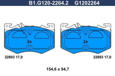 B1G12022642 GALFER Комплект тормозных колодок, дисковый тормоз