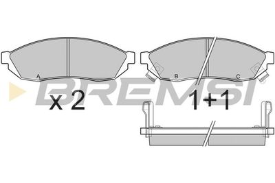 BP2290 BREMSI Комплект тормозных колодок, дисковый тормоз