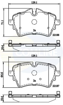 CBP02261 COMLINE Комплект тормозных колодок, дисковый тормоз