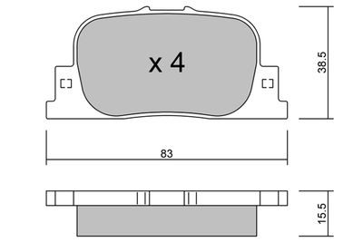BPTO2014 AISIN Комплект тормозных колодок, дисковый тормоз