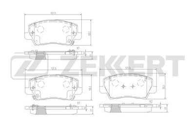 BS3068 ZEKKERT Комплект тормозных колодок, дисковый тормоз