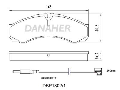 DBP18021 DANAHER Комплект тормозных колодок, дисковый тормоз