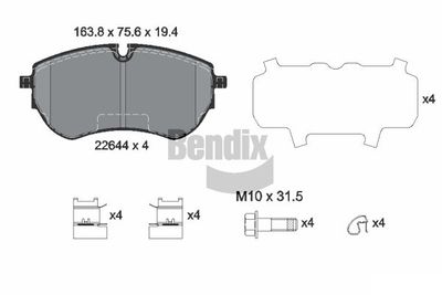 BPD2311 BENDIX Braking Комплект тормозных колодок, дисковый тормоз