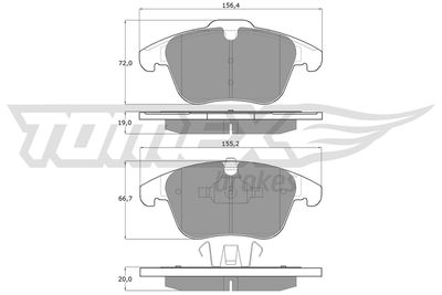 TX1447 TOMEX Brakes Комплект тормозных колодок, дисковый тормоз