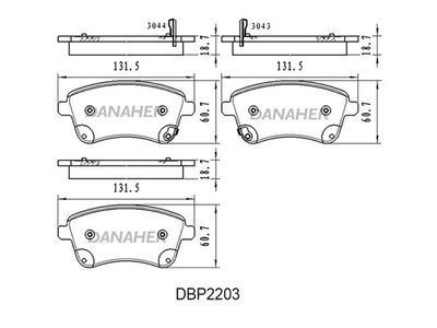 DBP2203 DANAHER Комплект тормозных колодок, дисковый тормоз