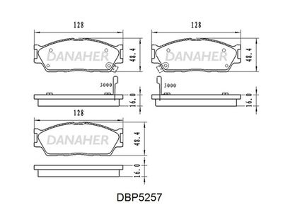 DBP5257 DANAHER Комплект тормозных колодок, дисковый тормоз