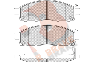 RB1784 R BRAKE Комплект тормозных колодок, дисковый тормоз