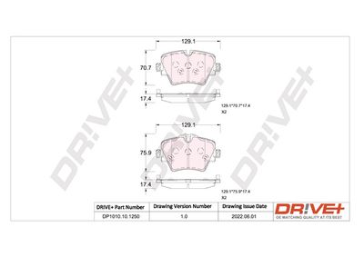 DP1010101250 Dr!ve+ Комплект тормозных колодок, дисковый тормоз