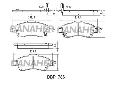 DBP1786 DANAHER Комплект тормозных колодок, дисковый тормоз