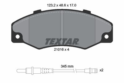 2101602 TEXTAR Комплект тормозных колодок, дисковый тормоз
