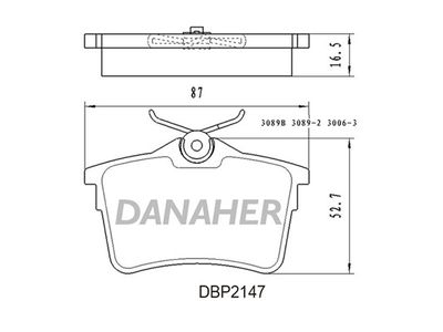 DBP2147 DANAHER Комплект тормозных колодок, дисковый тормоз