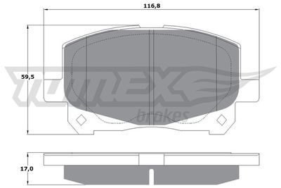 TX1611 TOMEX Brakes Комплект тормозных колодок, дисковый тормоз