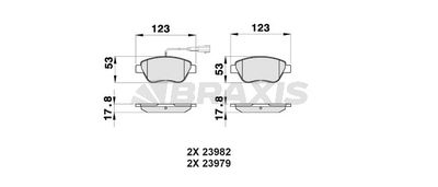 AB0032 BRAXIS Комплект тормозных колодок, дисковый тормоз