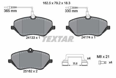 2413303 TEXTAR Комплект тормозных колодок, дисковый тормоз