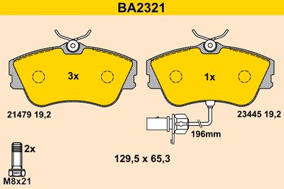 BA2321 BARUM Комплект тормозных колодок, дисковый тормоз