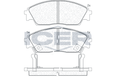180755 ICER Комплект тормозных колодок, дисковый тормоз