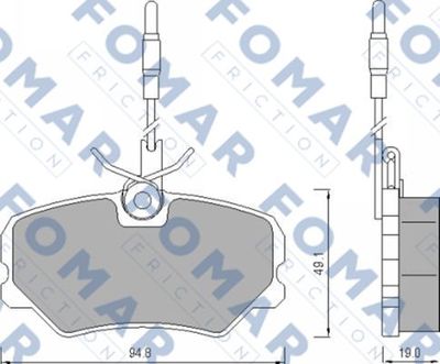 FO443981 FOMAR Friction Комплект тормозных колодок, дисковый тормоз