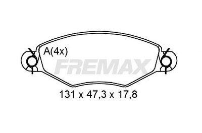 FBP2217 FREMAX Комплект тормозных колодок, дисковый тормоз