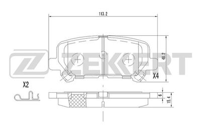 BS2160 ZEKKERT Комплект тормозных колодок, дисковый тормоз