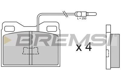 BP2264 BREMSI Комплект тормозных колодок, дисковый тормоз
