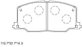 KD2723 ASIMCO Комплект тормозных колодок, дисковый тормоз