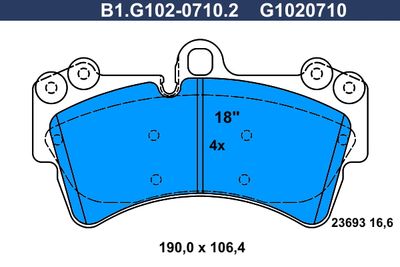 B1G10207102 GALFER Комплект тормозных колодок, дисковый тормоз