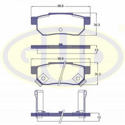 GBP023302 G.U.D. Комплект тормозных колодок, дисковый тормоз