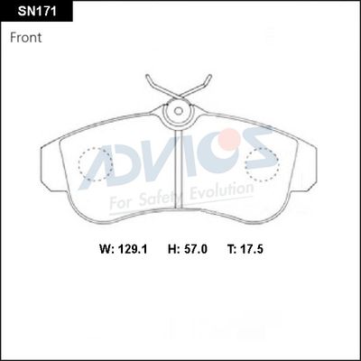 SN171 ADVICS Комплект тормозных колодок, дисковый тормоз