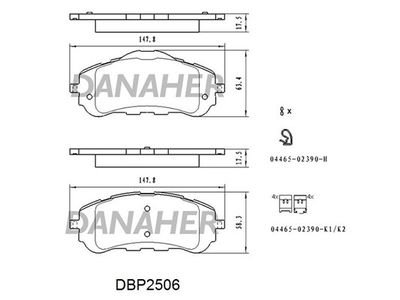 DBP2506 DANAHER Комплект тормозных колодок, дисковый тормоз