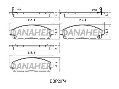 DBP2074 DANAHER Комплект тормозных колодок, дисковый тормоз