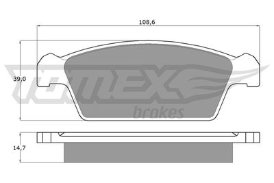 TX1075 TOMEX Brakes Комплект тормозных колодок, дисковый тормоз