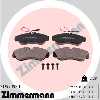 217991951 ZIMMERMANN Комплект тормозных колодок, дисковый тормоз