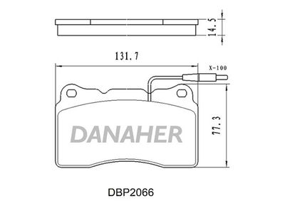 DBP2066 DANAHER Комплект тормозных колодок, дисковый тормоз