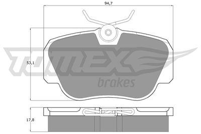 TX1038 TOMEX Brakes Комплект тормозных колодок, дисковый тормоз