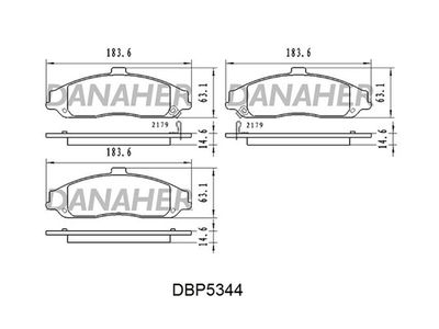DBP5344 DANAHER Комплект тормозных колодок, дисковый тормоз
