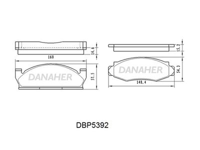 DBP5392 DANAHER Комплект тормозных колодок, дисковый тормоз