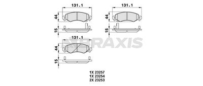 AB0051 BRAXIS Комплект тормозных колодок, дисковый тормоз