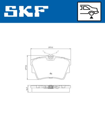 VKBP90021 SKF Комплект тормозных колодок, дисковый тормоз