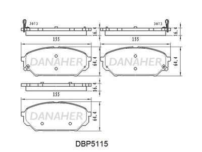 DBP5115 DANAHER Комплект тормозных колодок, дисковый тормоз