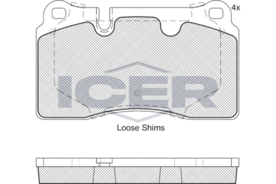 181789 ICER Комплект тормозных колодок, дисковый тормоз