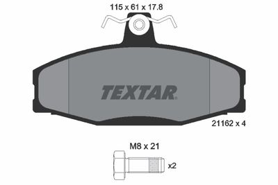 2166201 TEXTAR Комплект тормозных колодок, дисковый тормоз