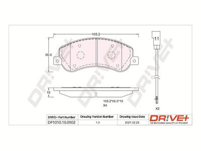 DP1010100902 Dr!ve+ Комплект тормозных колодок, дисковый тормоз