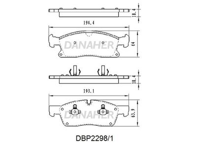 DBP22981 DANAHER Комплект тормозных колодок, дисковый тормоз