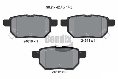 BPD2179 BENDIX Braking Комплект тормозных колодок, дисковый тормоз